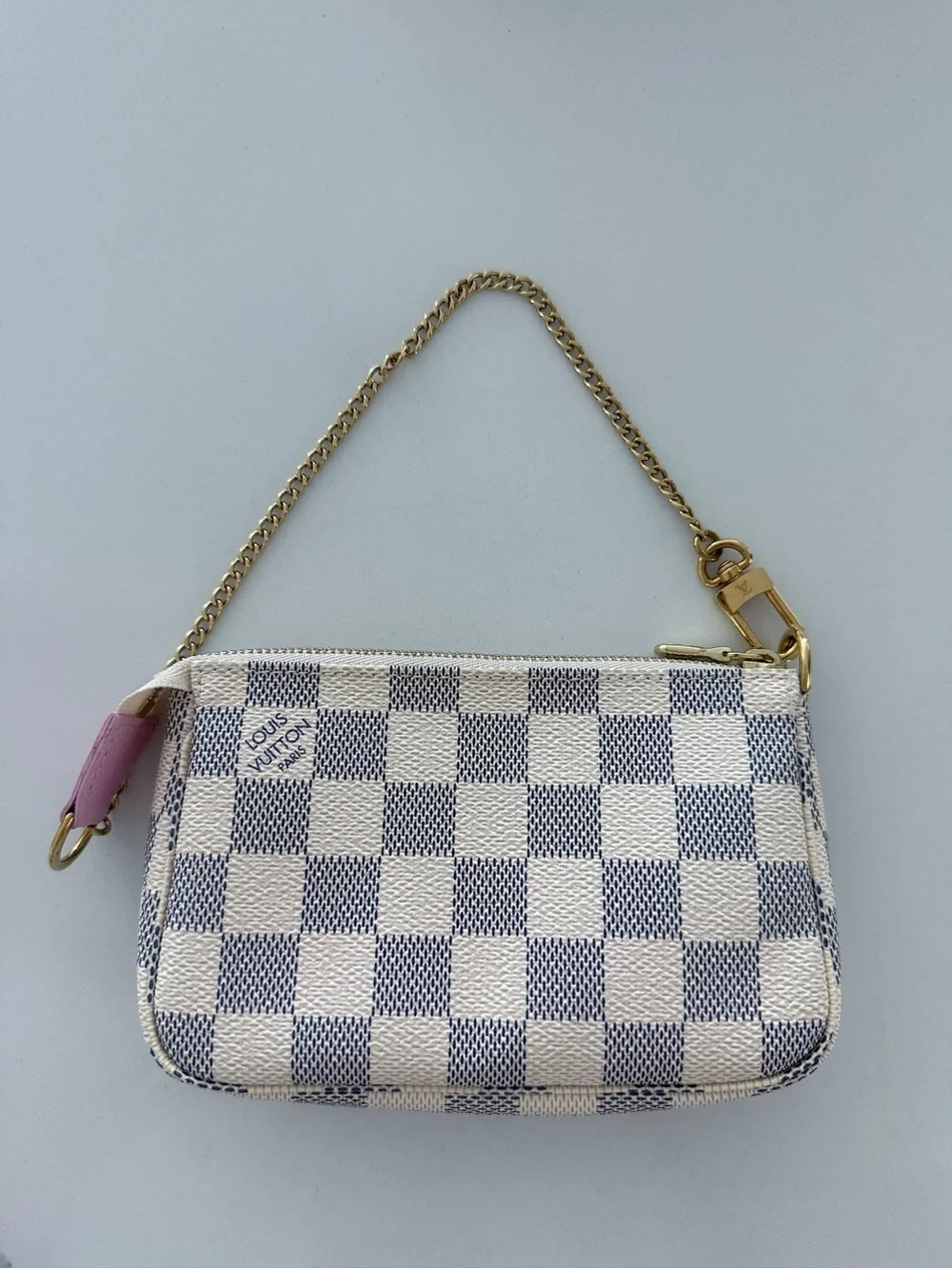 LOUIS VUITTON Damier Azur 2016 Christmas Animation Mini Pochette Accessories